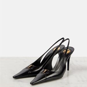 Yves Saint Laurent Black Slingback Heels